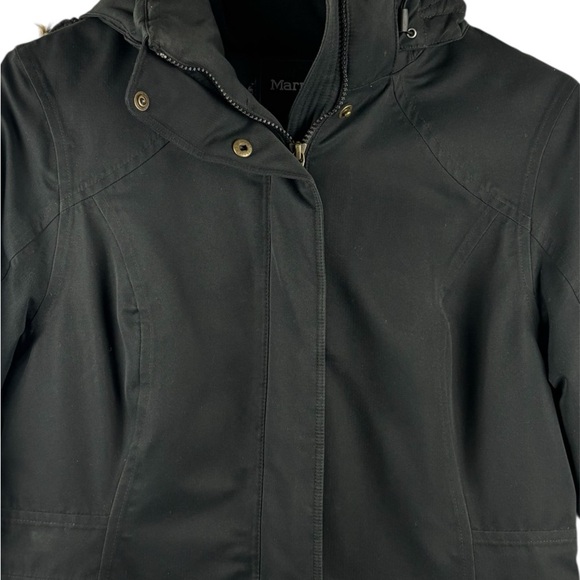 Marmot Chelsea Down Hooded Raincoat Black Size S/P Water repellent Winter - Picture 3 of 15